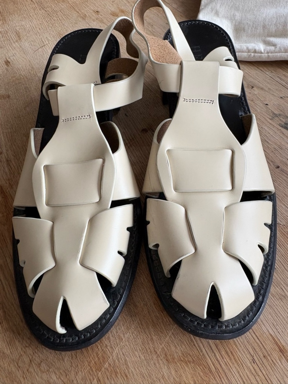 Hereu Pesca Sandal Women’s Cream Leather Fisherman Sandals | $575 | Size 41